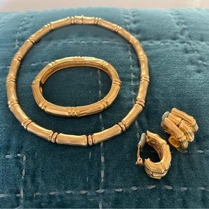Rare Vintage Ciner Bamboo Chunky Runway Jewelry Set (NEW WITOUT TAGS)